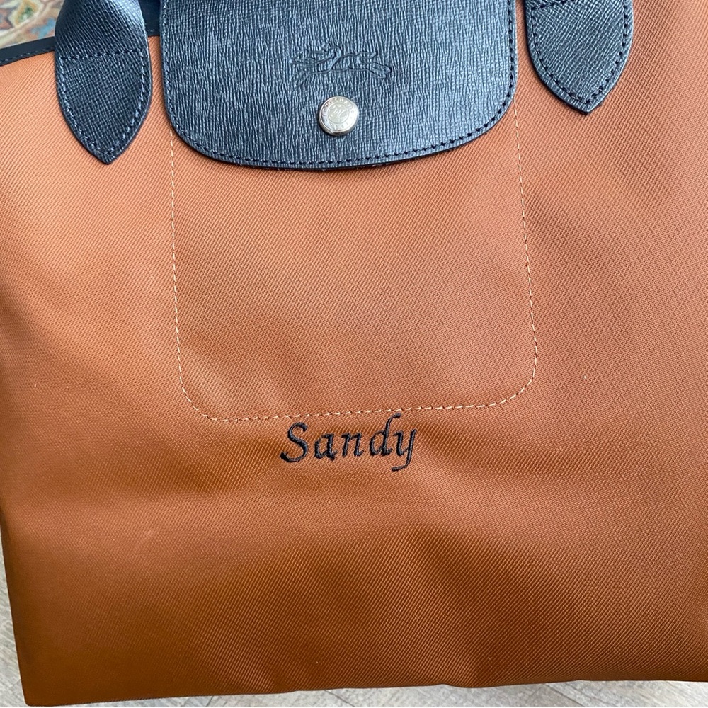 Longchamp Brown Tote with Black Trim - Picture 7 of 15